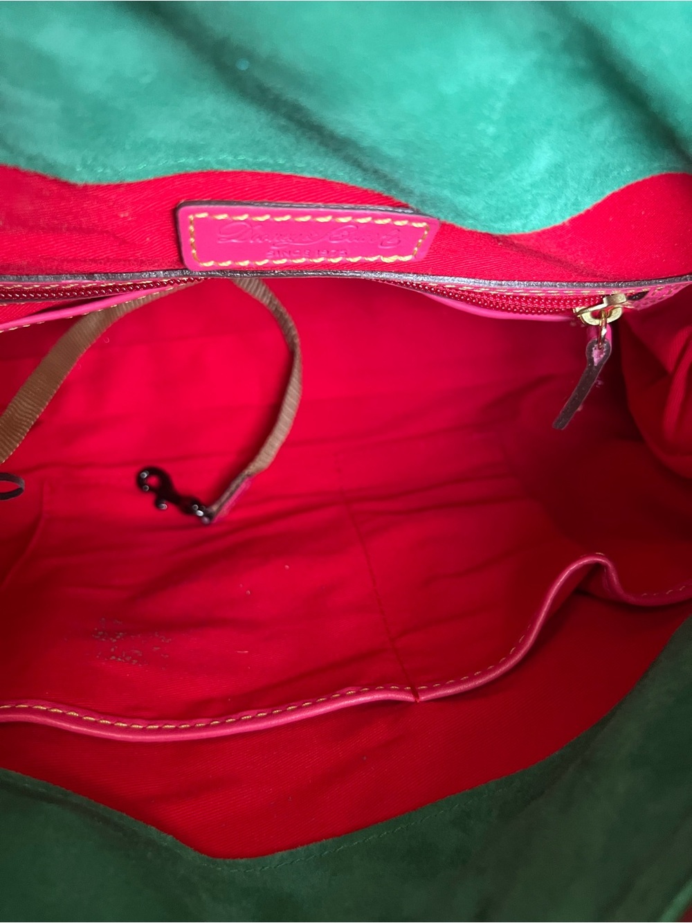 Dooney & Bourke Bright Pink Leather Satchel with Gold Hardware - Picture 4 of 11